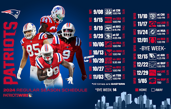 New England Patriots 2024 schedule: Downloadable wallpaper