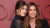 Kaia Gerber and Cindy Crawford twin in glitter dresses