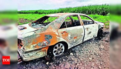 Car belonging to Maratha reservation activist set on fire in Pandharpur | Kolhapur News - Times of India