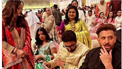 Anant Ambani and Radhika Merchant Wedding: Aishwarya Rai and Abhishek Bachchan sit together amid divorce rumours