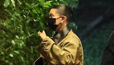 Hailey Bieber is pictured out with Kylie Jenner after giving birth