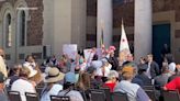 Demonstrators with pro-Palestinian messages interrupt Memorial Day event in Sacramento