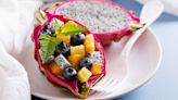Use Hollowed-Out Dragon Fruit Skin As A Decorative Dessert Bowl