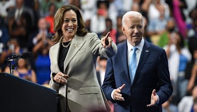 Kamala Harris Embraces Neutral Suiting With Joe Biden at Maryland Campaign Rally After ‘West Wing’ Stars Visit the White House