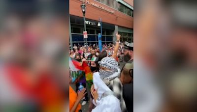 Anti-Israel demonstrators seen on video bringing Philadelphia Pride Parade to a halt