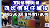 荃灣路德圍地舖4次「借財仔」加按 最終3600萬沽 帳賺1780萬