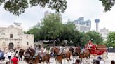 Clydesdales stop at the Alamo to kick off Fiesta appearances