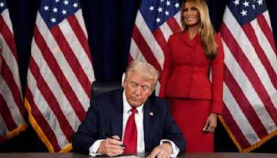 Melania Trump joins Donald as he signs paperwork to be GOP nominee