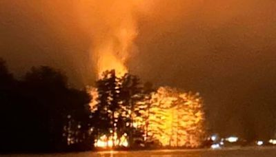 Fire on Baxter Lake island a challenge for Farmington, Rochester firefighters