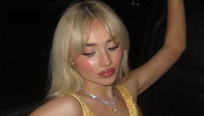 Sabrina Carpenter's yellow satin mini dress is giving 'How to Lose a Guy in 10 Days'