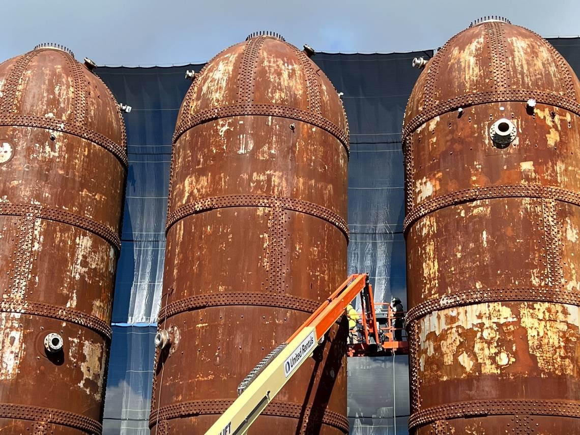 Touch-up project at Bellingham’s iconic ‘rocket ships’ contaminates Container Village grass