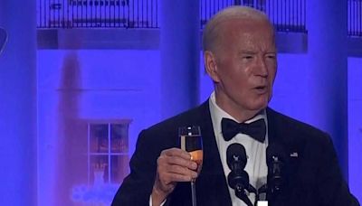 Biden swings at Trump during White House Correspondents' Dinner remarks as pro-Palestinian protesters rally outside