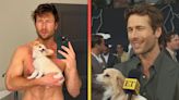 Glen Powell Jokes Dog Brisket Is Helping Him With 'Thirst Traps' (Exclusive)