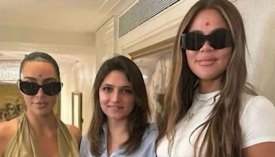 WATCH: Kim Kardashian, Khloe Kardashian receive a traditional welcome in Mumbai ahead of Anant Ambani-Radhika Merchant's wedding