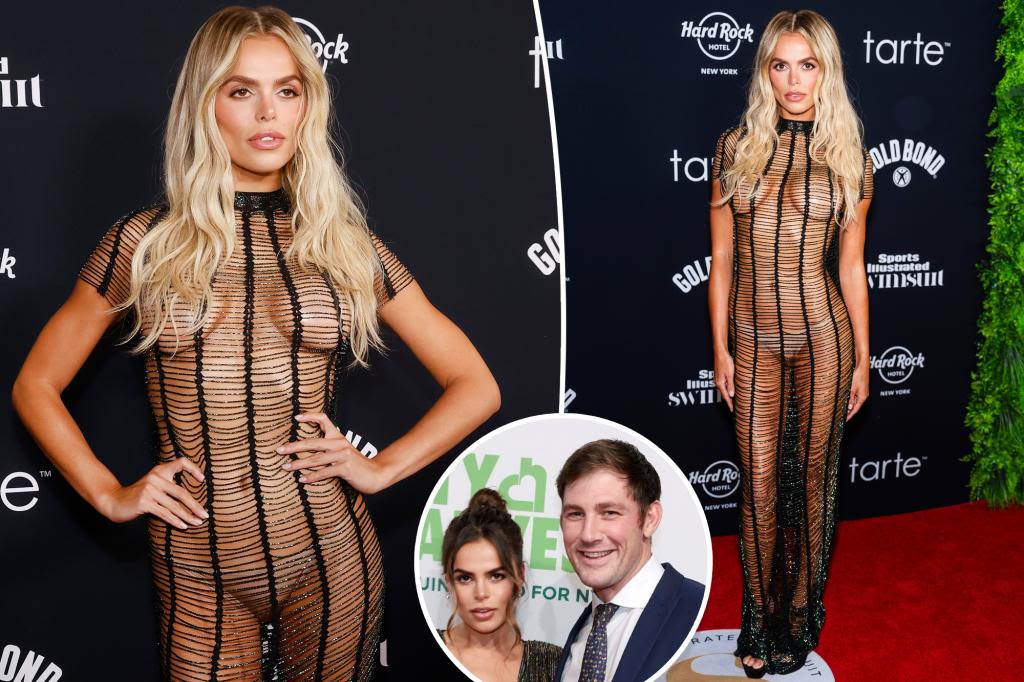 Blond Brooks Nader bares all in beaded gown at Sports Illustrated Swimsuit 2024 party amid divorce