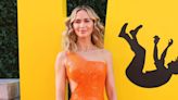 Emily Blunt Is Electric in an Orange Beaded Gown With an Underboob Cutout