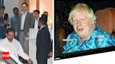 Samsung Chairman Jay Y Lee and former UK Prime Minister Borris Johnson arrive in Mumbai for Anant Ambani and Radhika...