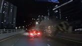 車cam直擊荃灣路奪命車禍曝光 貨櫃車撞壆翻側掃燈柱 的士避開