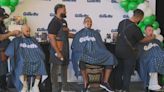 Celtics players discuss their offseason plans while getting a "Championship Shave"