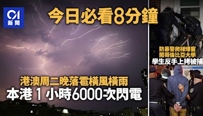 今日必看8分鐘｜黃雨落雹閃電「炸天」｜美警入校拉哥大學生