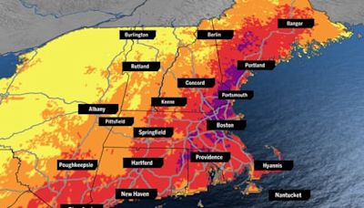These heat maps show where it will feel like 100 degrees today in New England - The Boston Globe