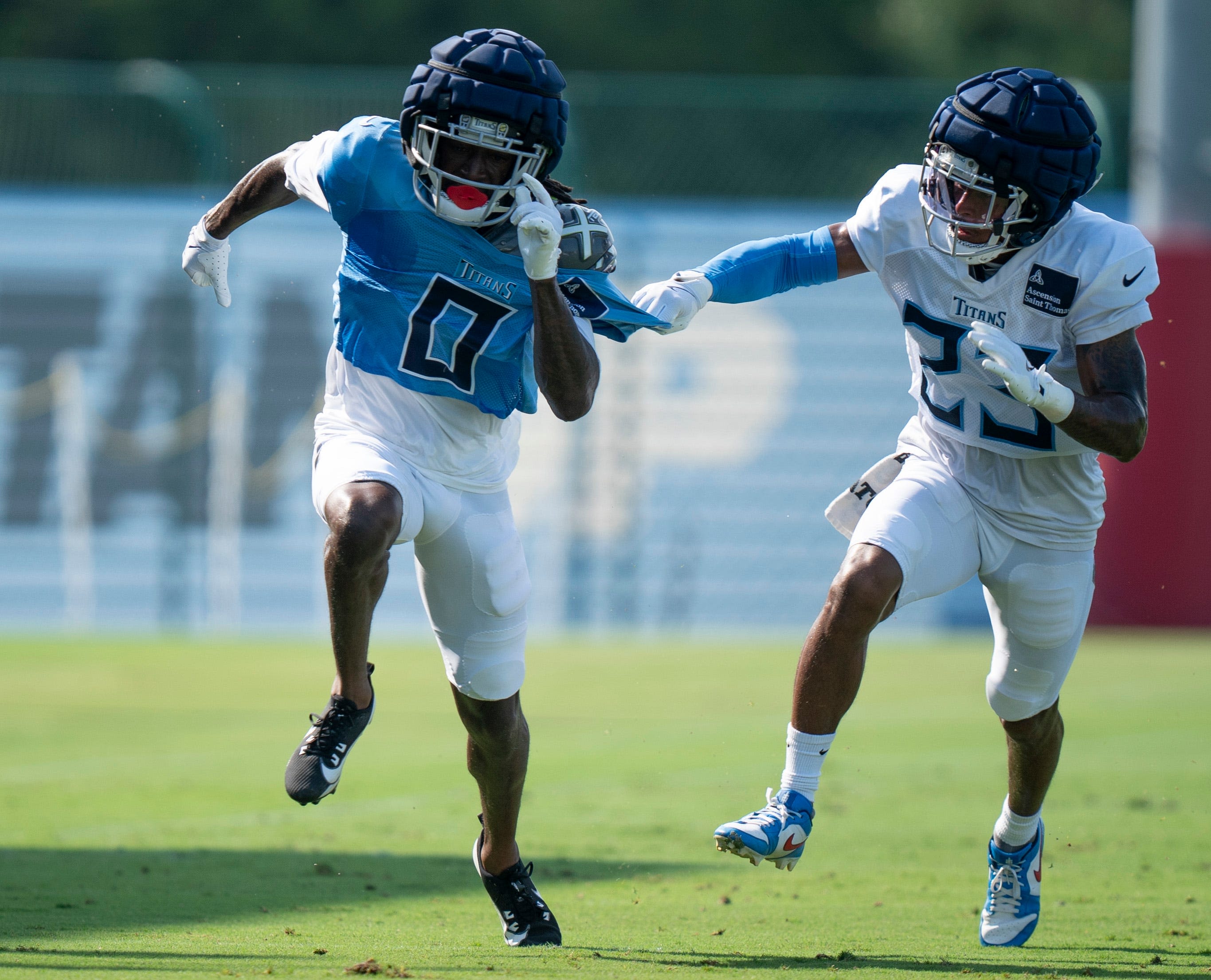 Tennessee Titans' Will Levis, Calvin Ridley, Tyjae Spears practice at training camp