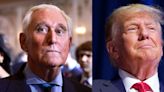 Roger Stone joins Trump on his private plane to Las Vegas after a campaign stop in Iowa