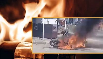 Una pareja protagonizó una riña que terminó con una moto incinerada: esto es lo que se sabe
