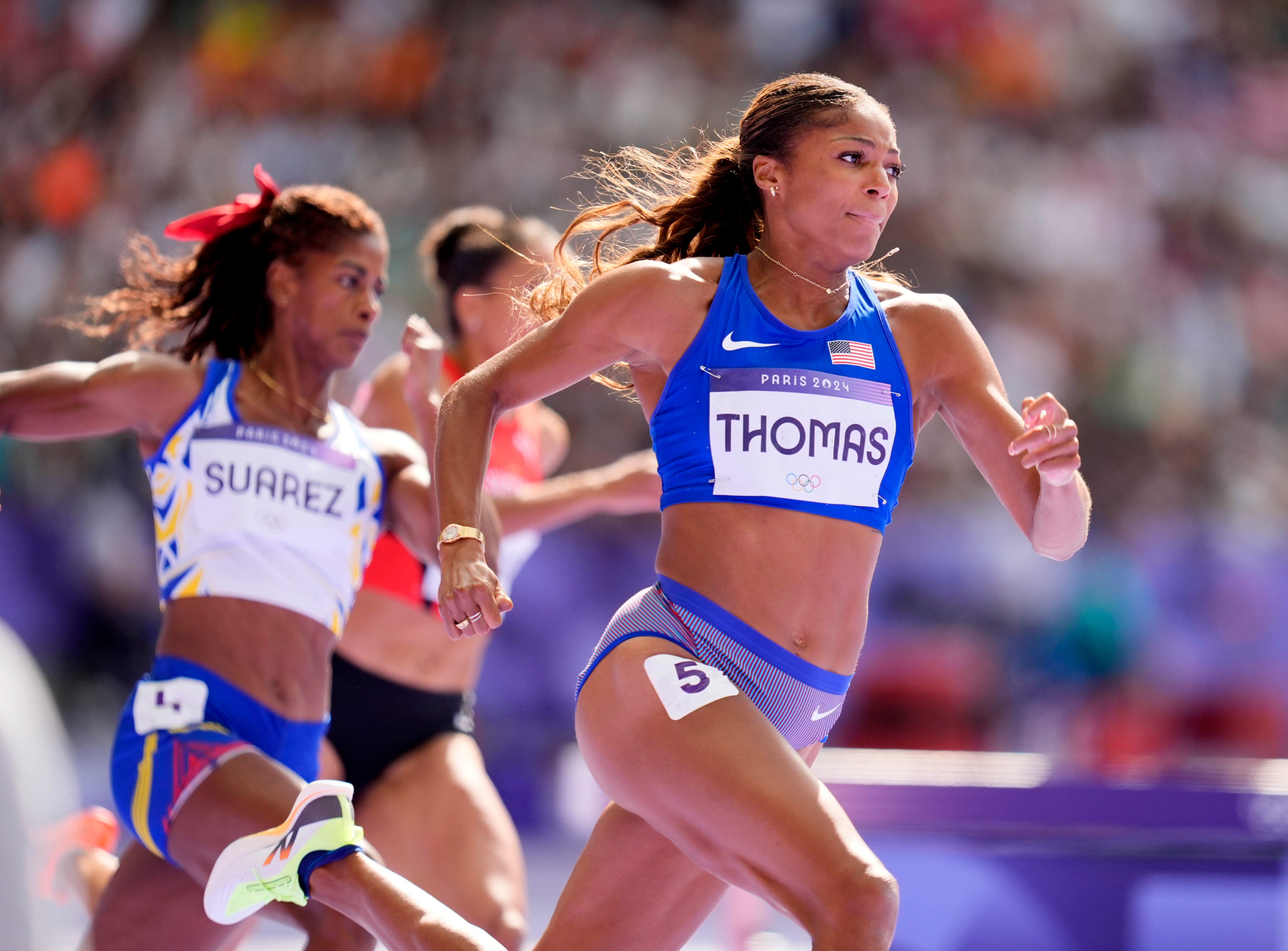 Gabby Thomas advances to women's 200m semis; Shericka Jackson withdraws