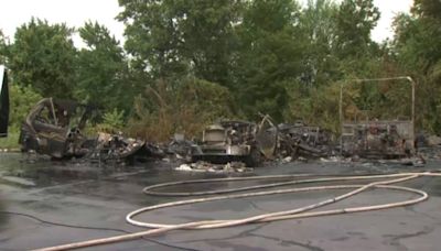 Fire destroys several RVs in South Windsor