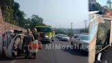 Volcadura automovilística deja 3 heridos a la altura de Casa Michoacán