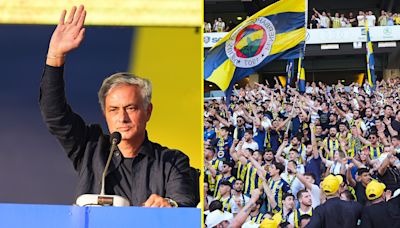 Jose Mourinho serenaded by thousands of Fenerbahce fans as he's unveiled as boss