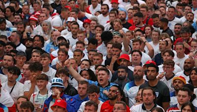 Watch: England fans throw pints into air during Euro 2024 goal celebrations