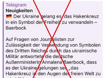 Dieses Baerbock-Zitat über das Hakenkreuzsymbol und die Ukraine ist erfunden