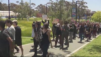 Thousands of UC San Diego students walk out of class in pro-Palestinian protest