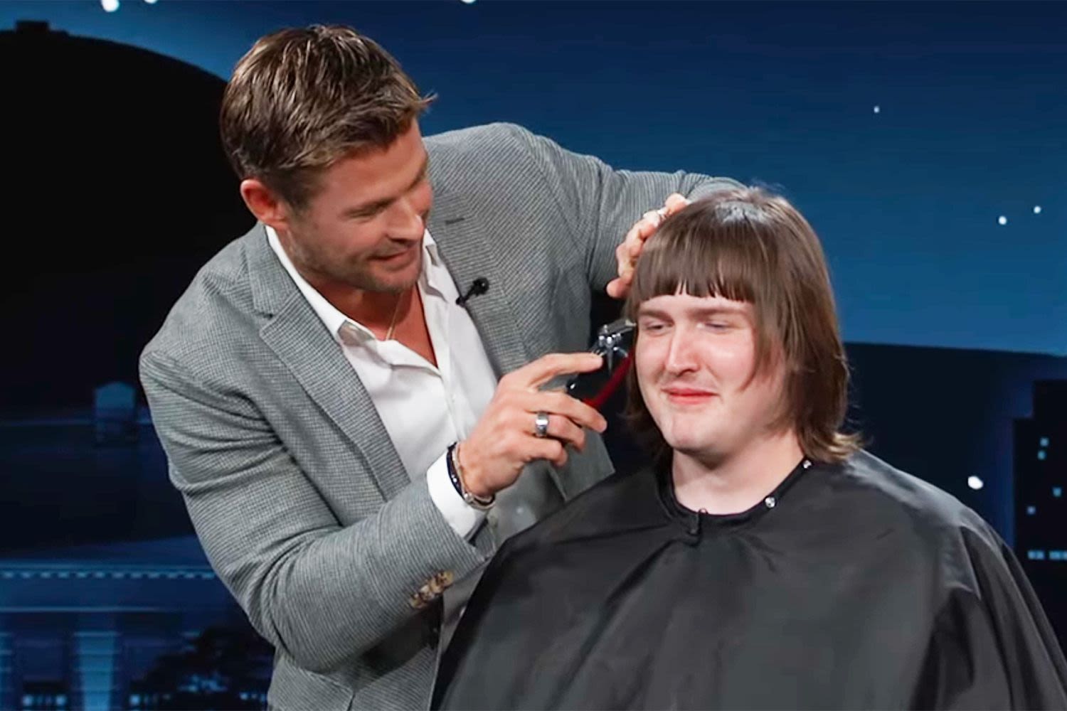 Chris Hemsworth Gives a 'Jimmy Kimmel Live' Audience Member a Bowl Haircut: See the Reaction!