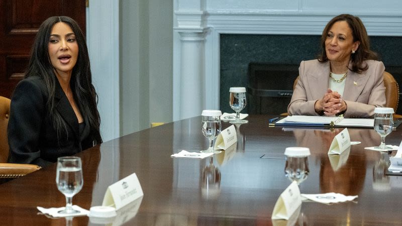 Kim Kardashian joins Kamala Harris at White House to talk criminal justice reform