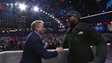 NFL Draft announcers fear for Goodell’s health as he's lifted after back surgery