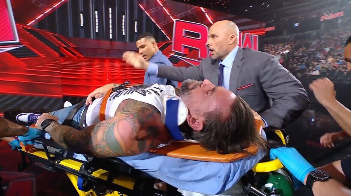 CM Punk Stretchered Out of WWE Raw After Drew McIntyre Attack