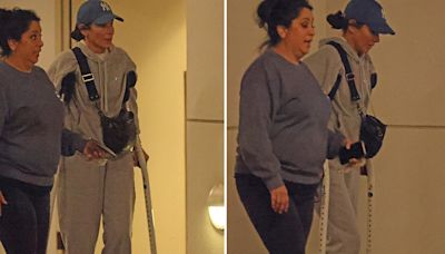 Sandra Bullock Hobbles on Crutches, Going to Physical Therapy