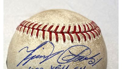 Cabrera Exclusive! Autographed Game-Used Baseball: Miguel Cabrera 1000th XBH Game (MLB AUTHENTICATED)