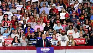 Trump focuses on Harris at Charlotte rally