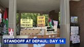 DePaul pro-Palestinian encampment reaches 2-week mark, as protesters refuse to leave quad