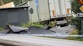 Landslide causes large chunk of Swedish motorway to collapse