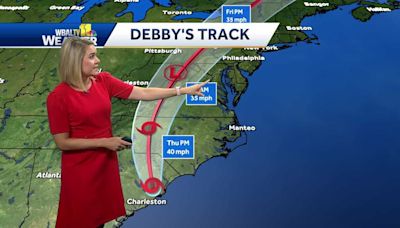 Debby accelerates as it moves inland, Maryland preps for heavy rain