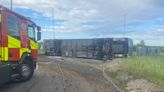 Drivers face delays as overturned coach spills fuel
