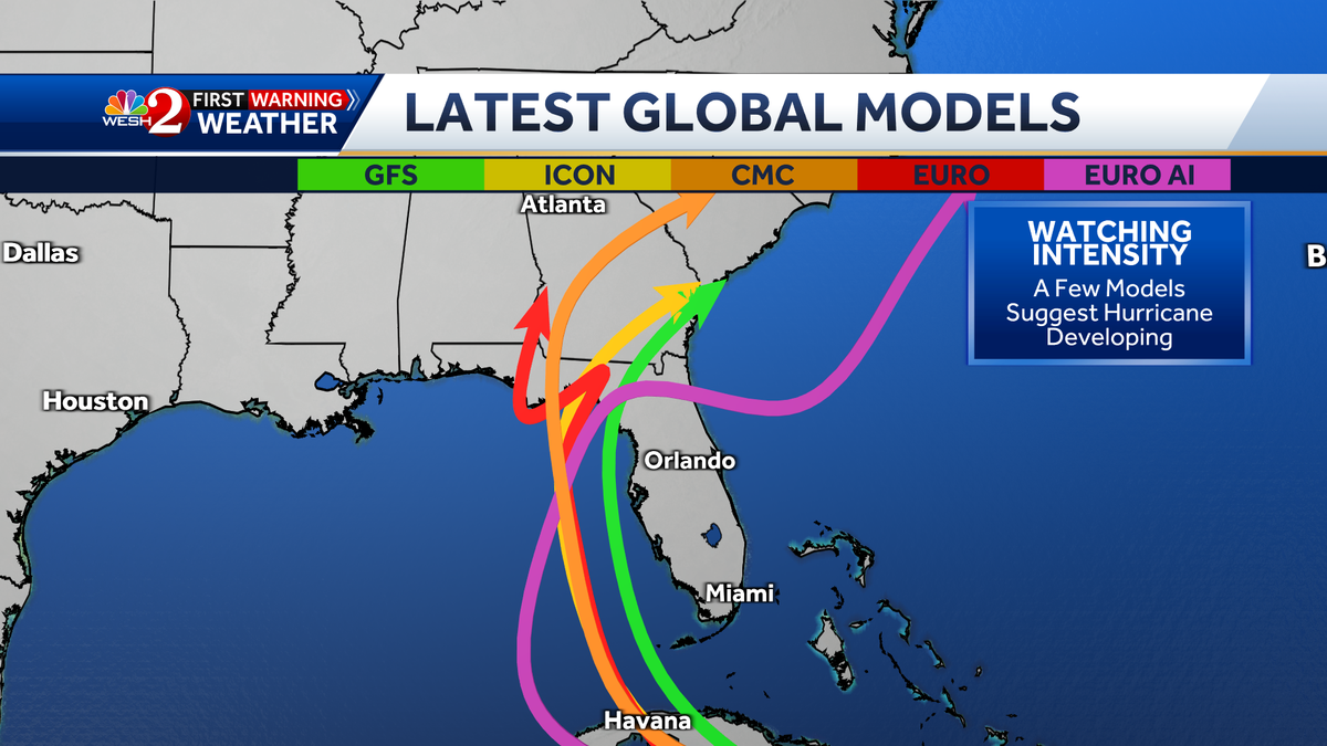 Tropical wave on path toward Florida becoming more defined, models show shift in track