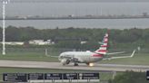 Moment plane wheel catches on fire and explodes during takeoff