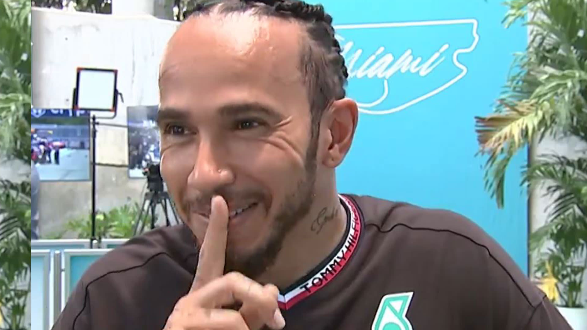 Hamilton forced to apologise live on TV for huge blunder at Miami Grand Prix