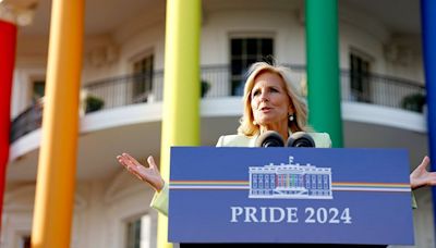 Jill and Ashley Biden welcome hundreds to rainbow-themed White House Pride Month party